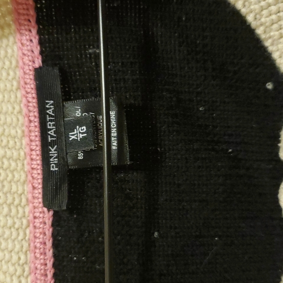 Pink Tartan Cardigan Women's XL - Picture 3 of 4